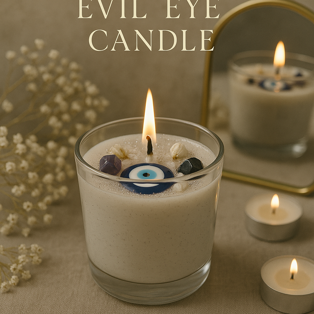 Evil Eye Protection Candle – Crystal Protection & Warding Candle