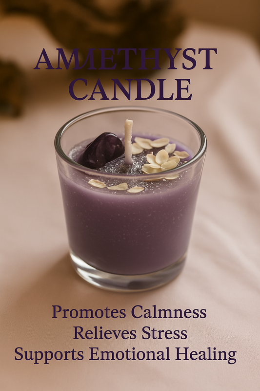 Amethyst Crystal Candle – Healing Amethyst Tumble Candle